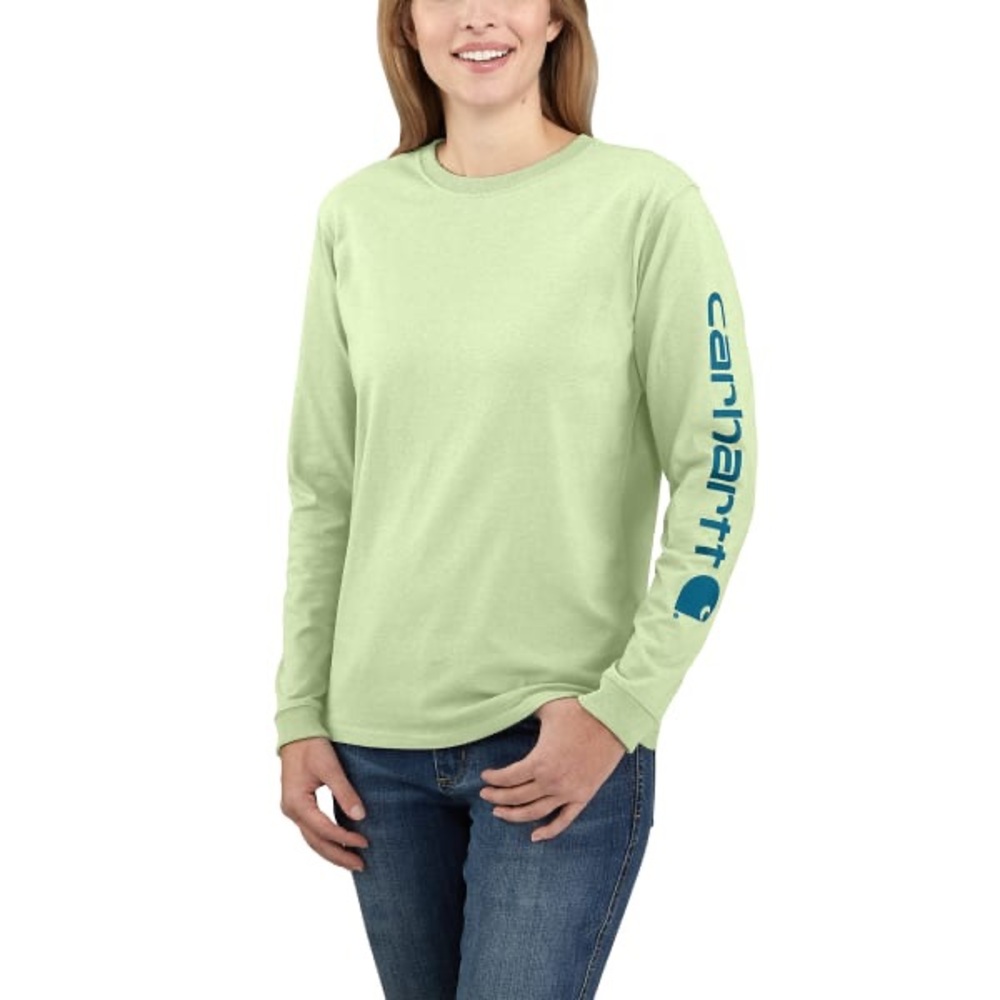 CARHARTT Women’s Loose Fit Heavyweight Long-Sleeve Logo Sleeve Graphic T-Shirt